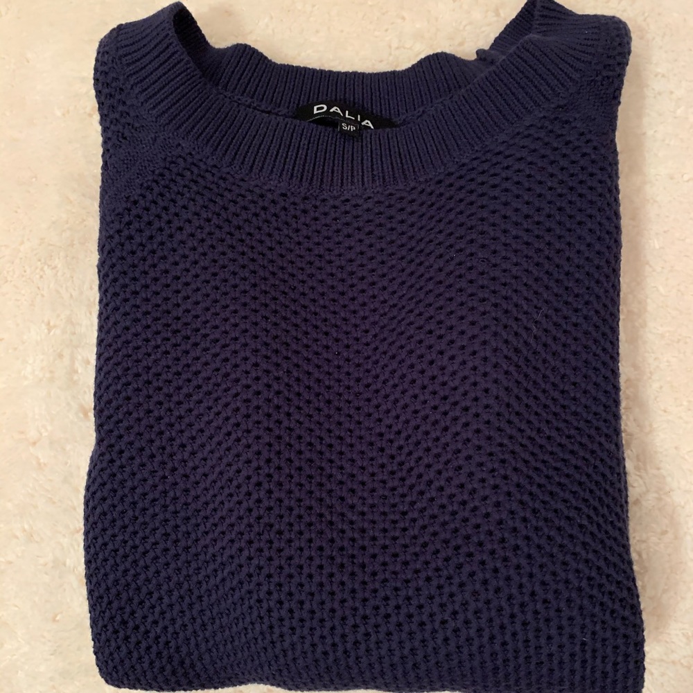 NWOT Dalia Navy Blue Waffle knit sweater dress